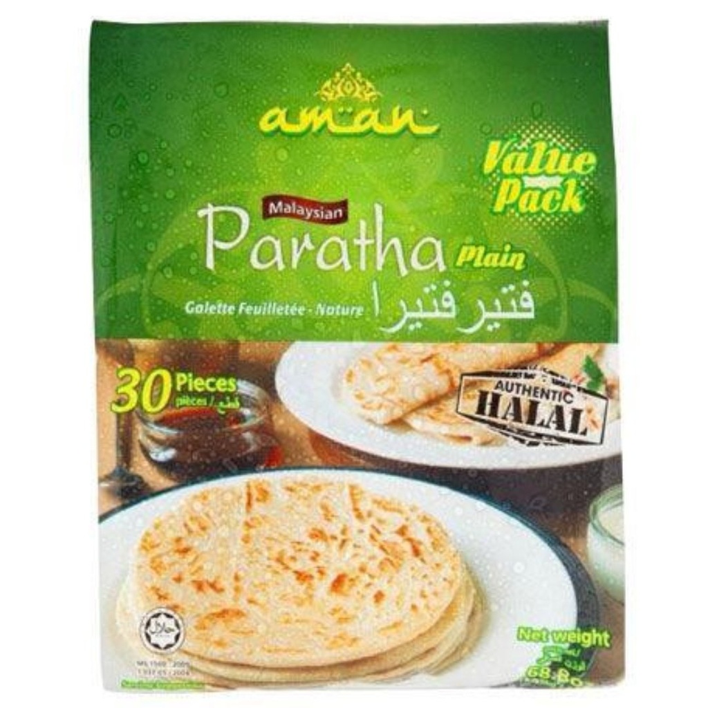 Pan Paratha Plain Malasia Halal, 30 Pcs / Aman / 1.95 Kg