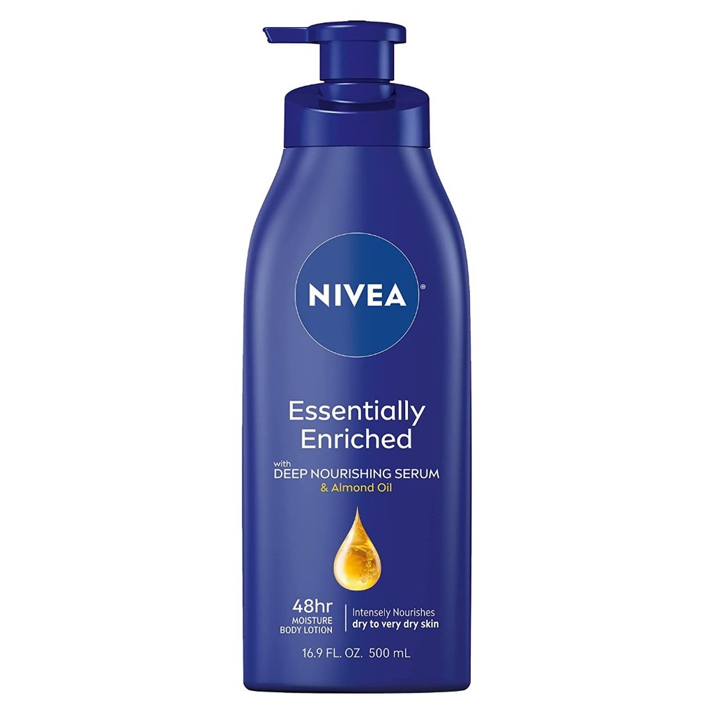 Crema Hidratante Nivea Essentially Enriched Con Aceite De Almendras 48H / 500mL