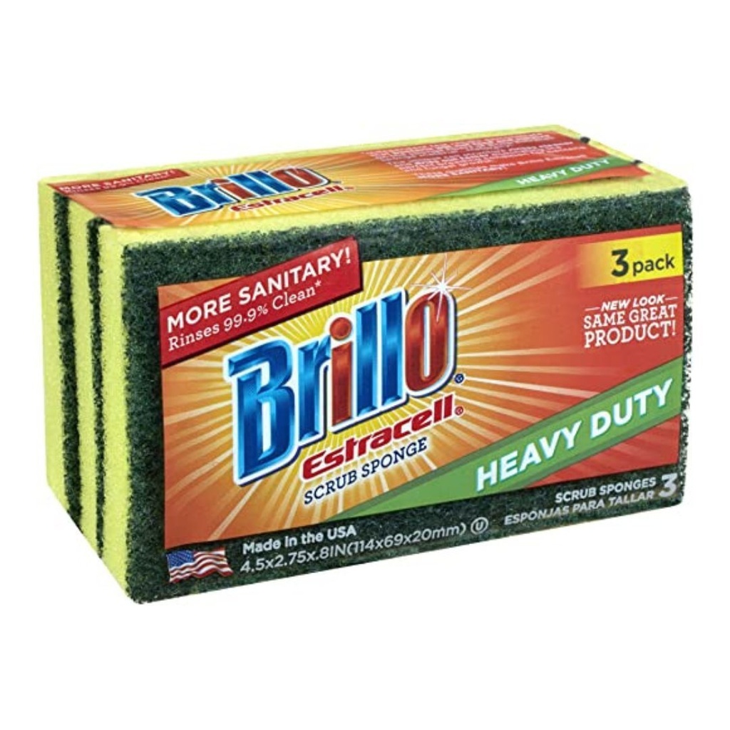 Brillo Stracell Esponjas Para Fregar  - HD / 3 Pack