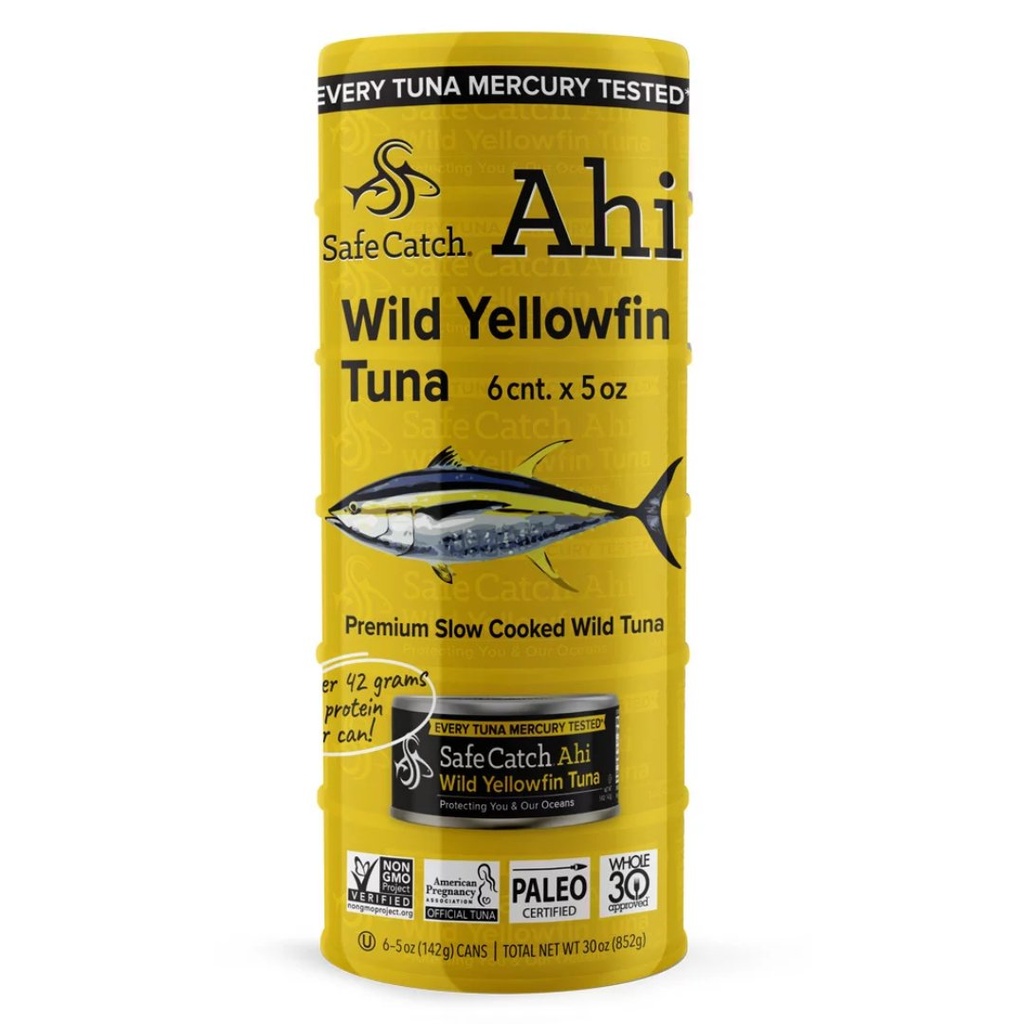 Atún Enlatado De Aleta Amarilla Salvaje, Safe Catch Ahi / 6 Pack / 142g