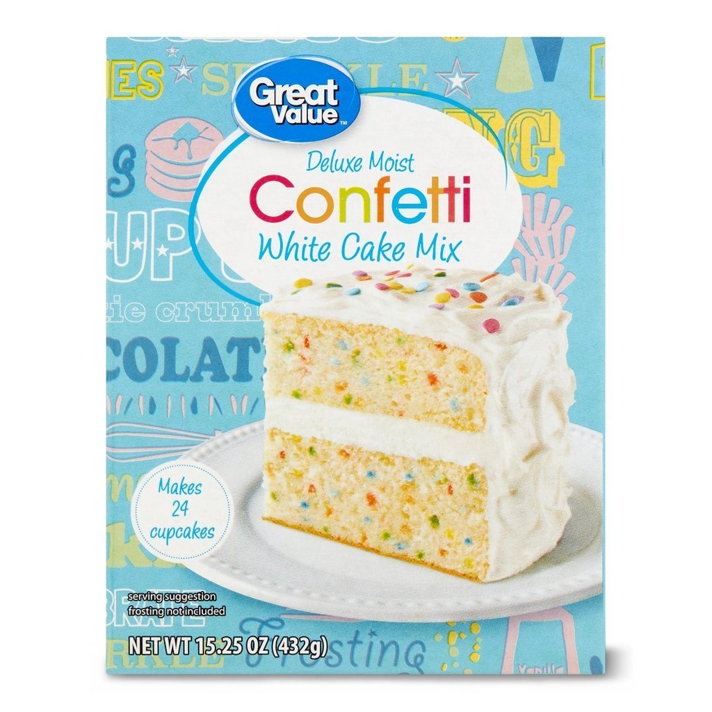 Mezcla De Torta Confetti White, Great Value / 432g