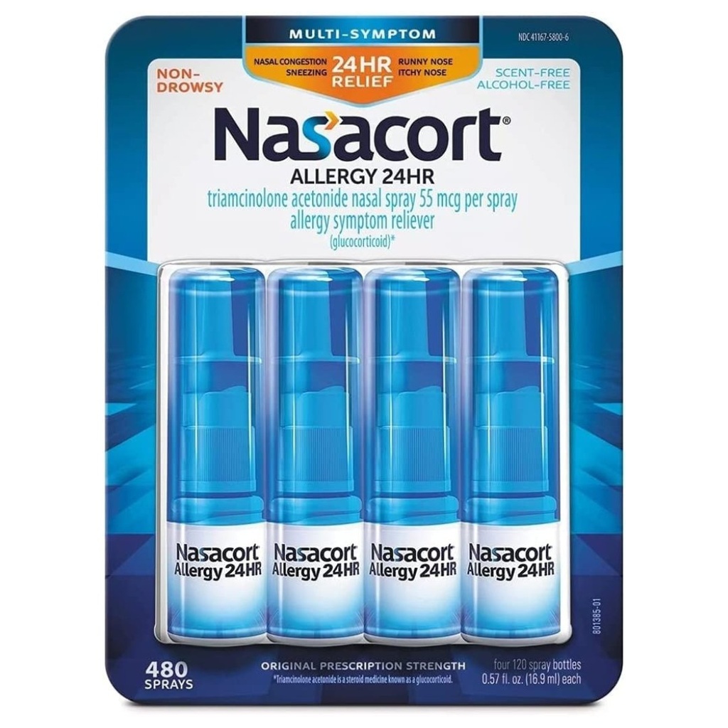 Spray Nasal Alergia 24H / Nasacort / 16.9mL / 4 Pack
