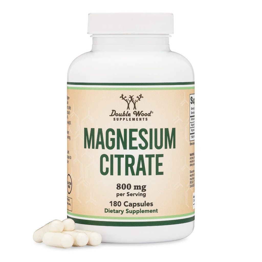 Citrato de Magnesio 800mg / Double Wood / 180 capsulas