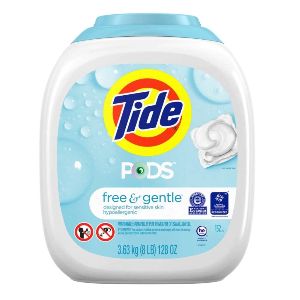 Cápsulas De Jabón Detergente Tide - Free &amp; Gentle / 152 Cap