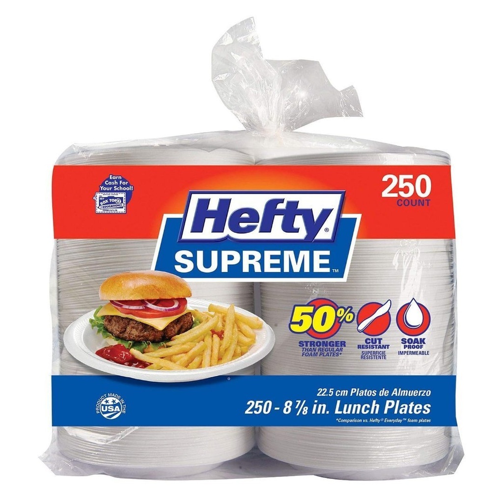 Platos De Anime, Hefty Supreme / 250 Pack / 22.5 cm