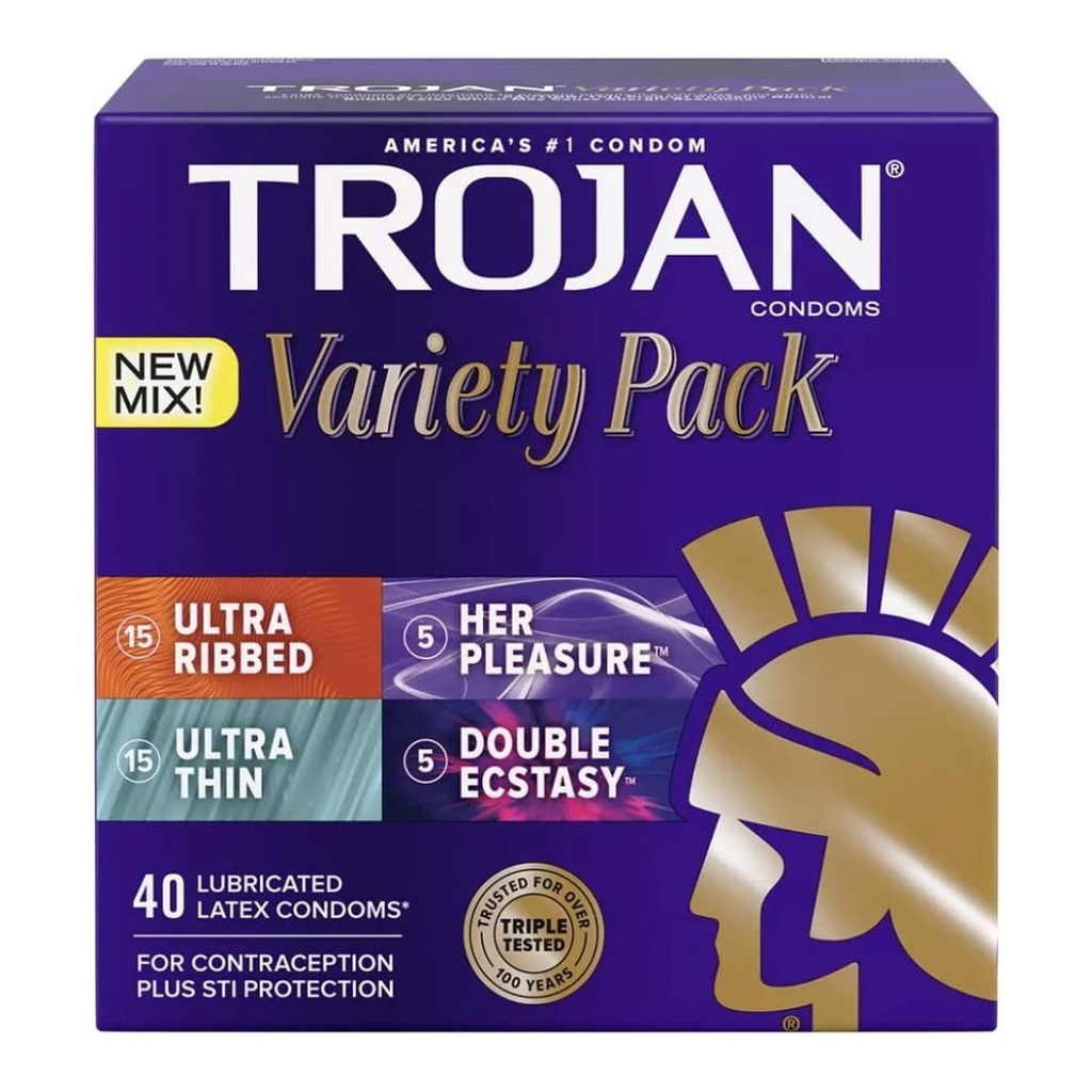 Preservativos Paquete Variado, Trojan / 40 Pack