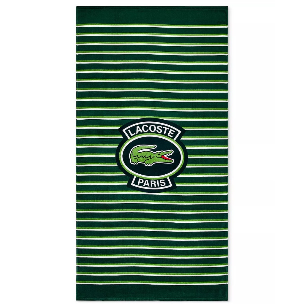 Toalla De Playa - Lacoste Verde De Rayas / 91.44 cm x 1.83 mt