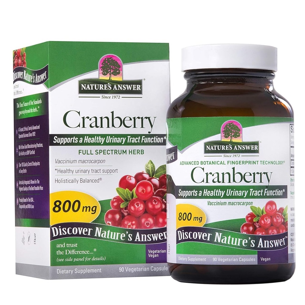 Cápsulas Vegetarianas De Frutas De Arándano 800 mg / Nature’s Answer / 90 Cap