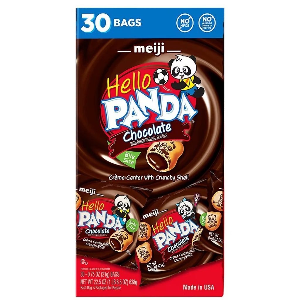 Gelletas Rellenas De Crema De Chocolate / Hello Panda / 638g / 30 Pack