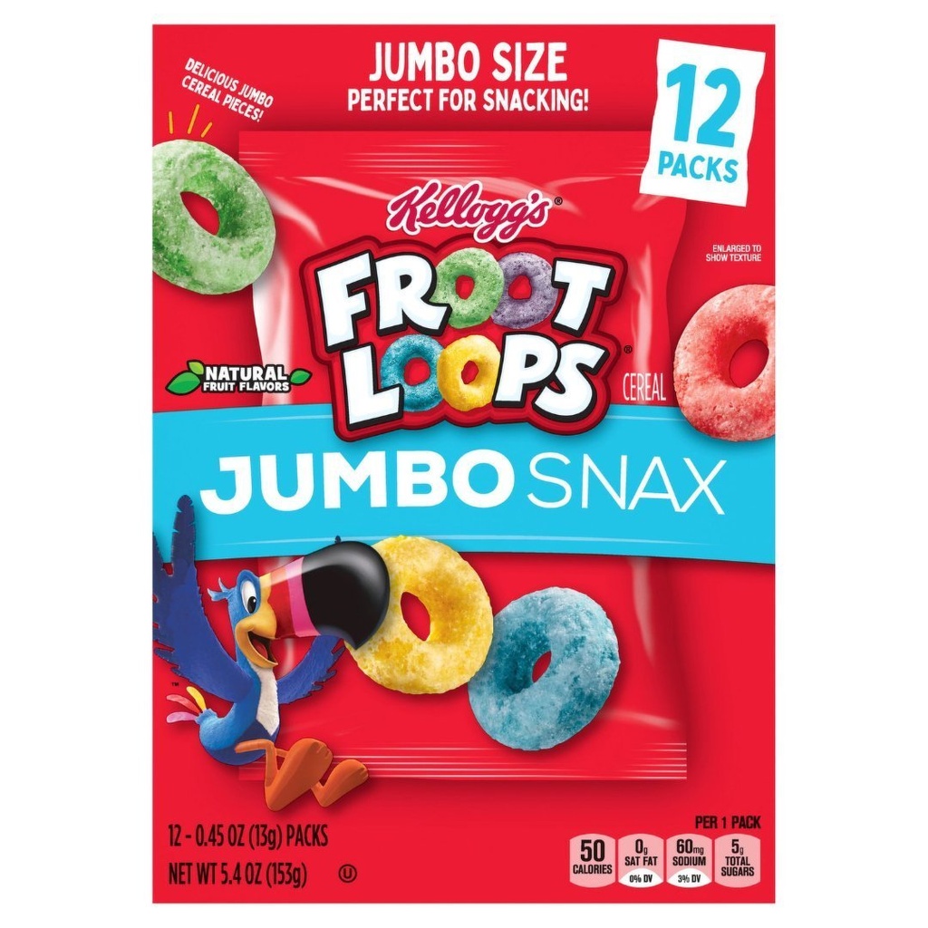 Cereal Froot Loops Jumbo Snax / 12 Und / 13g