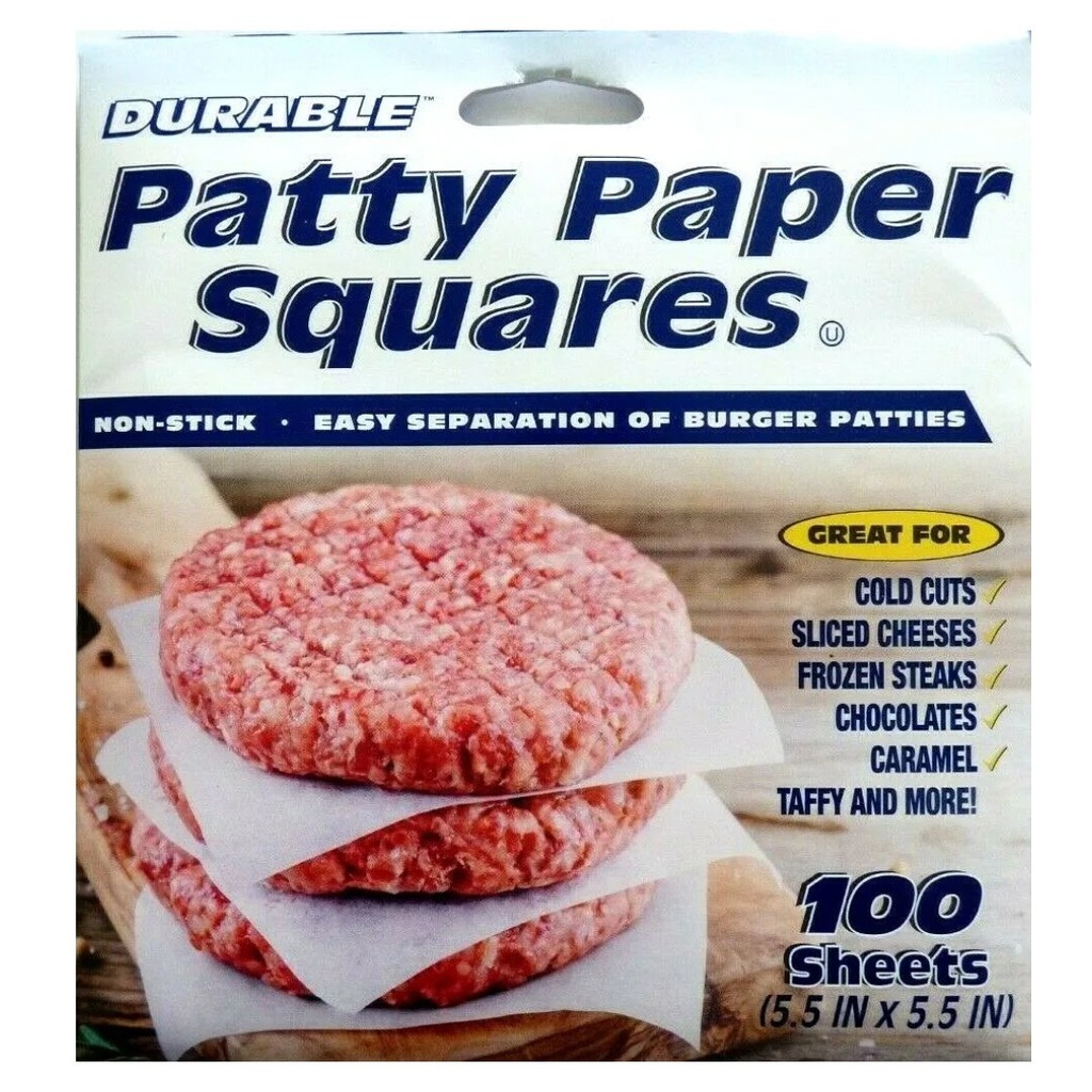 Papel Encerado Para Carnes De Hamburguesas / Durable / 100 Pack