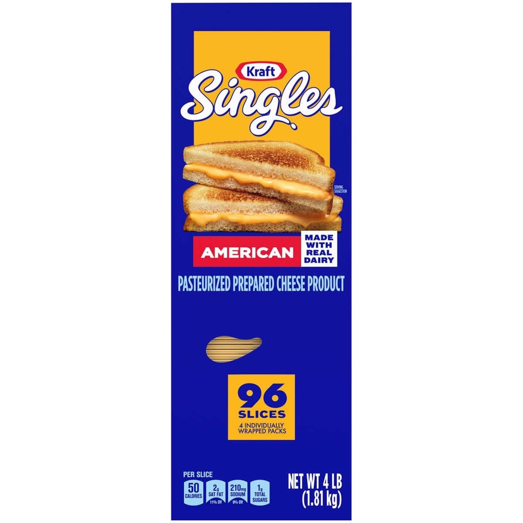 Queso Americano Singles / Kraft / 96 Pack / 1.81 Kg