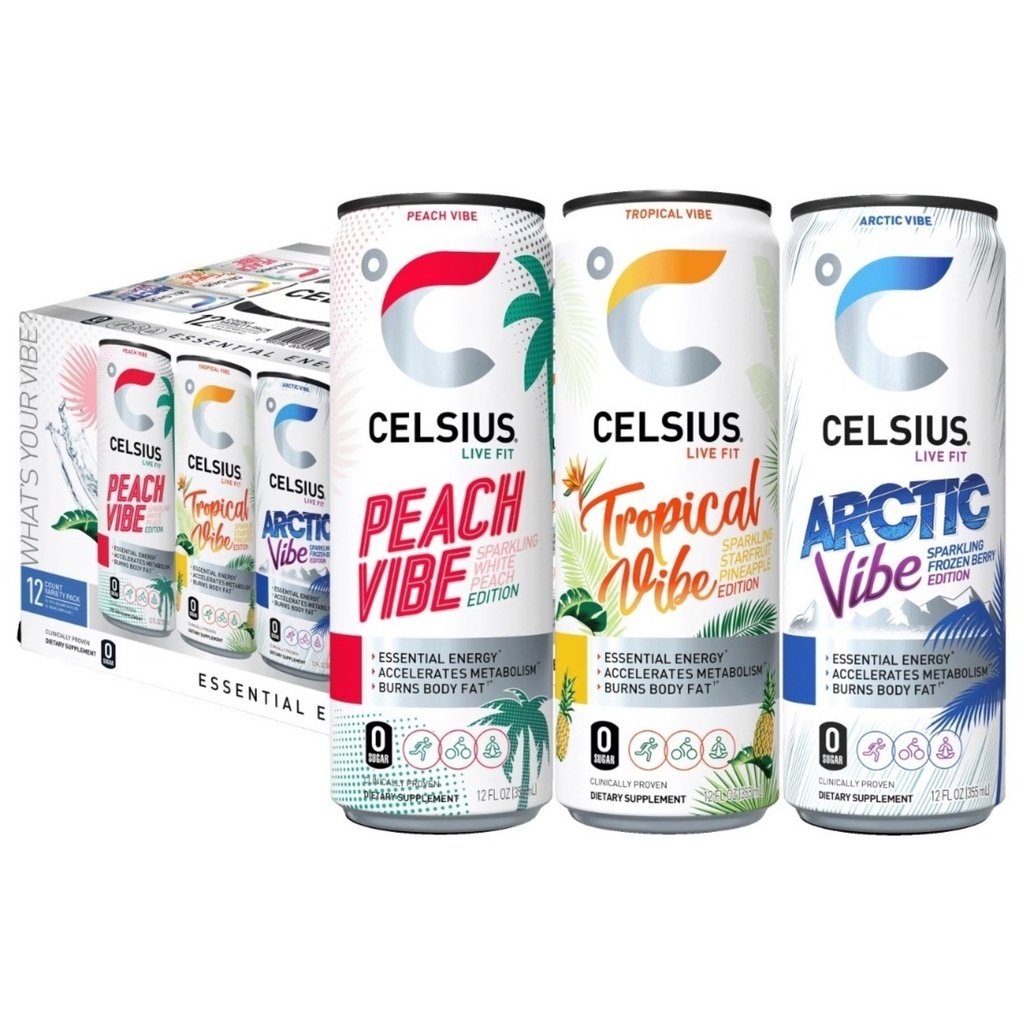Bebida Energizante Celsius Live Fit / Sabores Variados / 18 Pack / 355mL