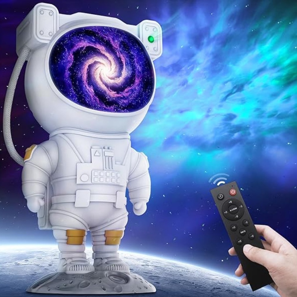 Proyector De Astronauta De Cielo Estrellado LED / Luz Nocturna Con Mando a Distancia y Temporizador