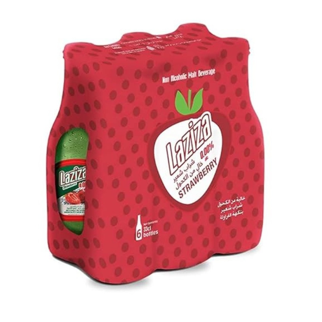 Bebida Sin Alcohol Sabor Fresa, Laziza / 6 Pack / 330 mL