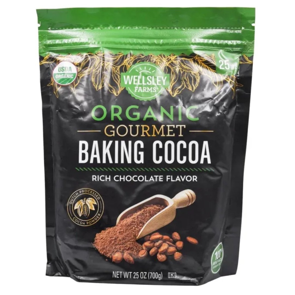 Cacao Para Hornear Gourmet Orgánico / Wellsley Farms / 700g