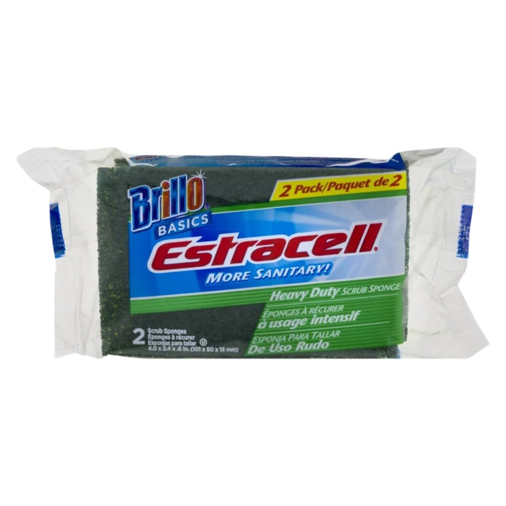 Esponja Para Fregar De Uso Rudo - Estracell / Brillo Basics / 2 Pack