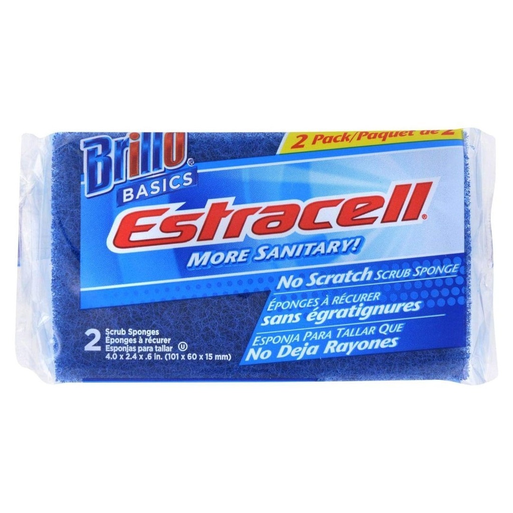 Esponja Para Fregar Sin Rayones - Estracell / Brillo Basics / 2 Pack