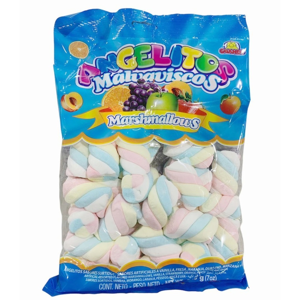 Marshmallows Angelitos Sabores Frutales Surtido, Guandy / 200g