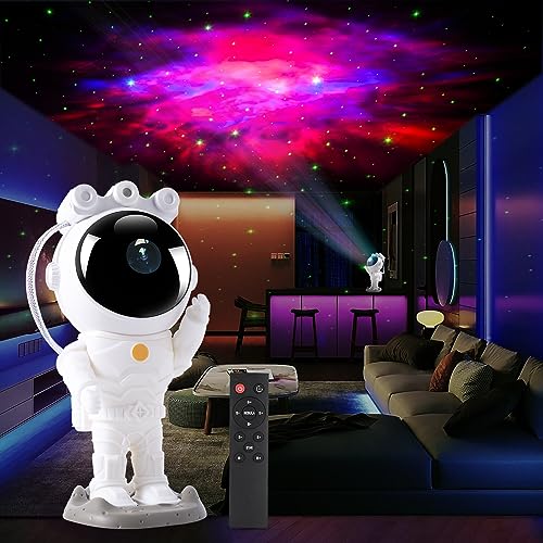 Proyector De Astronauta De Estrellas y Galaxia / Luz Nocturna Con Mando a Distancia y Temporizador