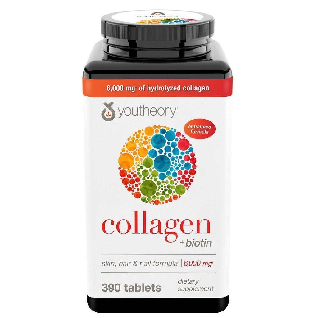 Colágeno Formula Avanzada 1, 2 y 3 Más Biotin. Youtheory, 390 Tabletas