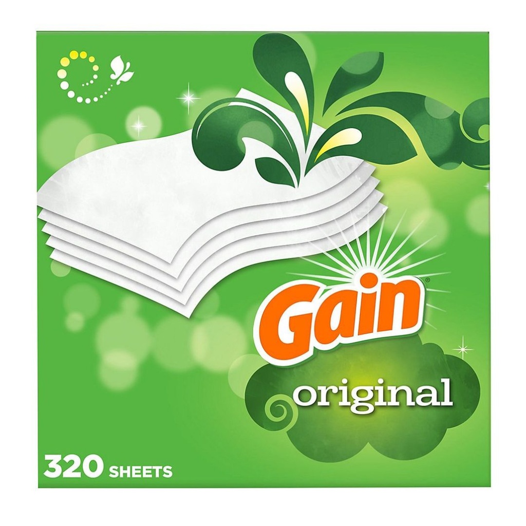 Hojas Suavizantes Para Secadora / Gain Original / 2 Pack / 160 Hojas
