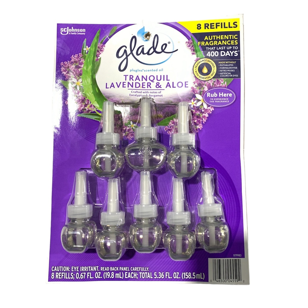 Repuestos De Aromatizante Electrico De Pared - Glade / Lavanda y Aloe / 8 Pack / 19.8mL