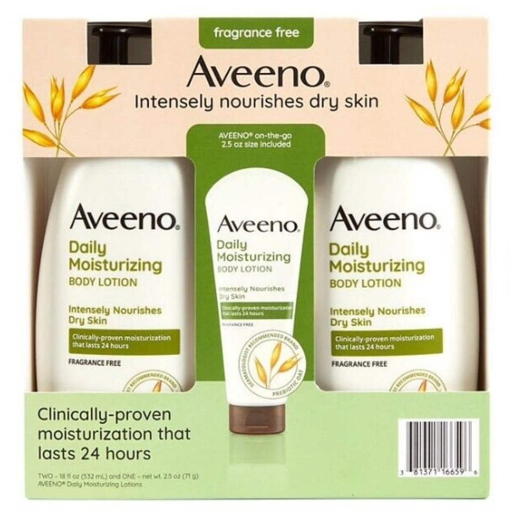 Loción Corporal Hidratante Diaria Aveeno / 2 Pack 532mL + 75g