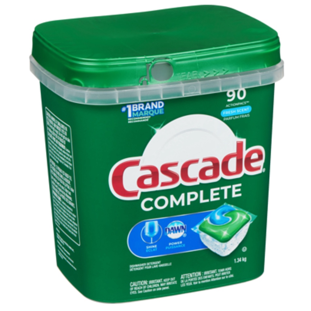 Detergente En Pastillas Para Lavaplatos Automático - Aroma Fresh / Cascade Complete / 100 Pack / 1.52 Kg Total