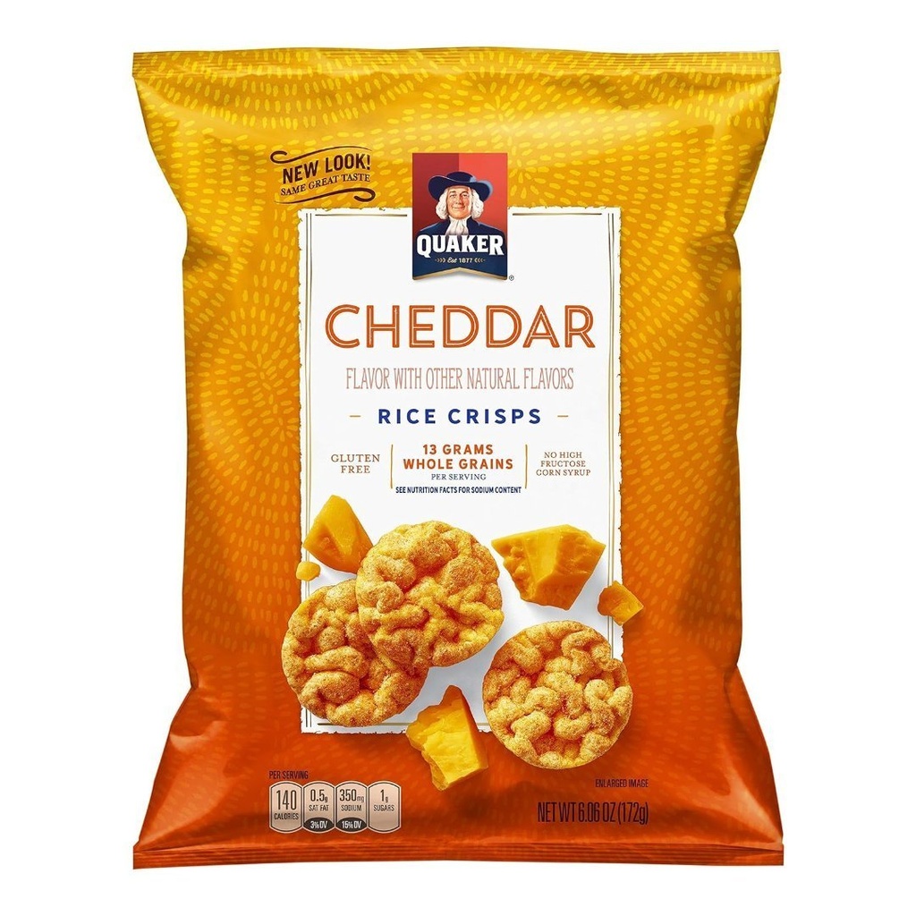 Crisps De Arroz - Cheddar / Quaker / 172g