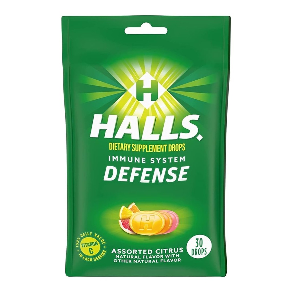 Halls Defense Sistema Inmune - Sabores Cítricos Surtidos / 30 Pack