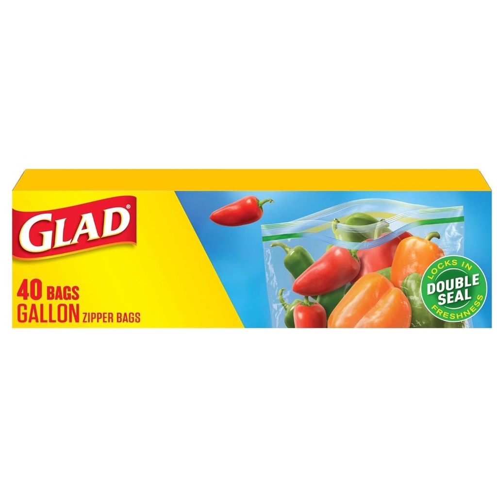 Bolsas De Plástico Con Cierre Para Almacenamiento De Alimentos / Glad / 26.8 Cm X 27.3 Cm / 40 Pack