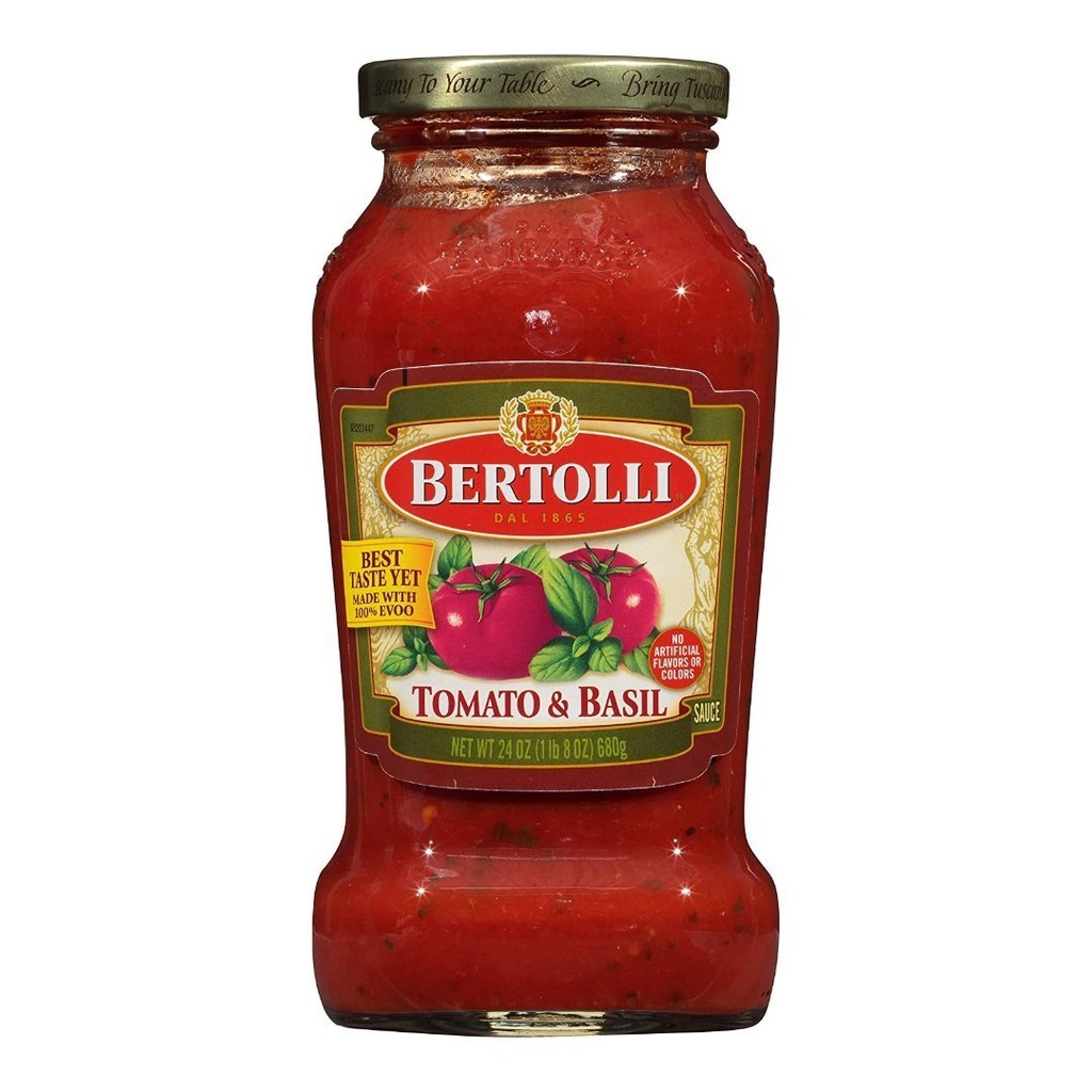 Salsa De Tomate Y Albahaca / Bertolli / 680g