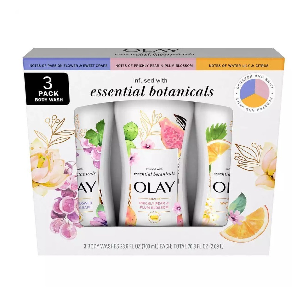 Gel De Baño Olay Essential Botanicals / 3 Pack / 700ml