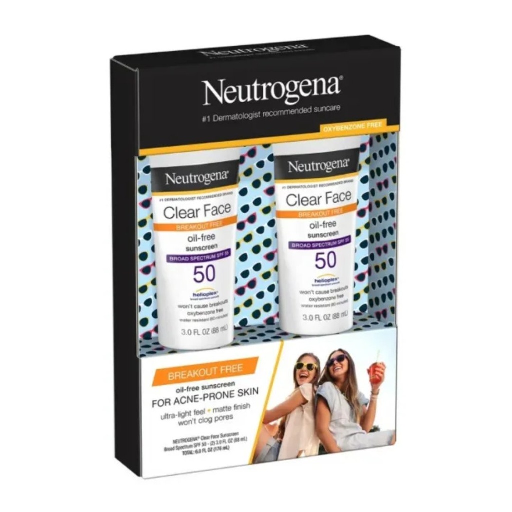 Protector Solar Neutrogena Breakout Free 50 SPF Libre De Aceites / 88ml / 2 Pack