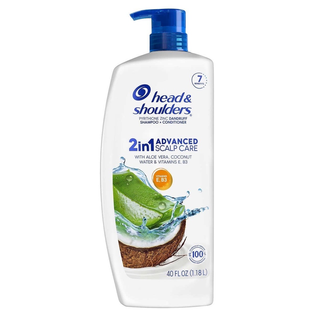 Head &amp; Shoulders Champú Anticaspa 2en1 Con Aloe Vera, Agua De Coco y Vitaminas / 113Ml