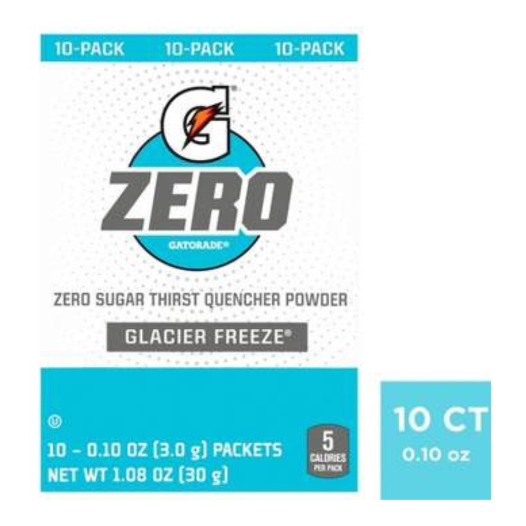 Sobres De Gatorade Zero - Glacier Freeze / 3.0g / 10 Pack