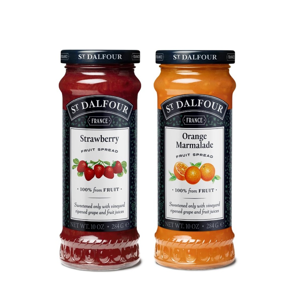 Mermelada De Fresa Y Durazno 100% Fruta / St Dalfour / 500g / 2 Pack