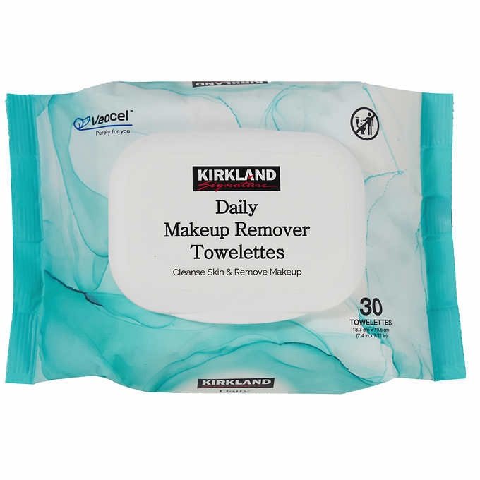 Kirkland Signature Toallitas Húmedas Desmaquillantes A Base De Plantas Con Fragancia Ligera / 30 Und