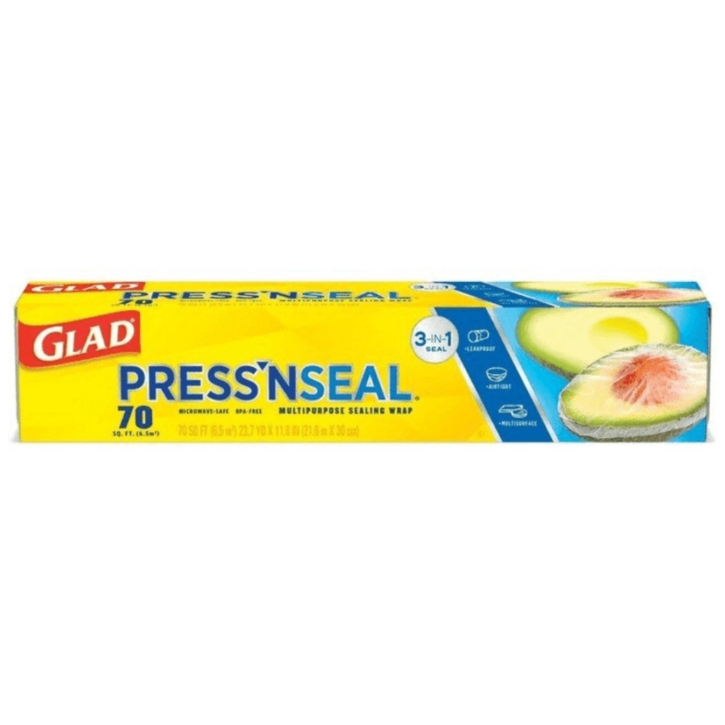 Rollo De Envoltura Plástica Para Alimentos 3 En 1, Glad Press'n Seal / 70 SQ FF 21.6m X 30cm