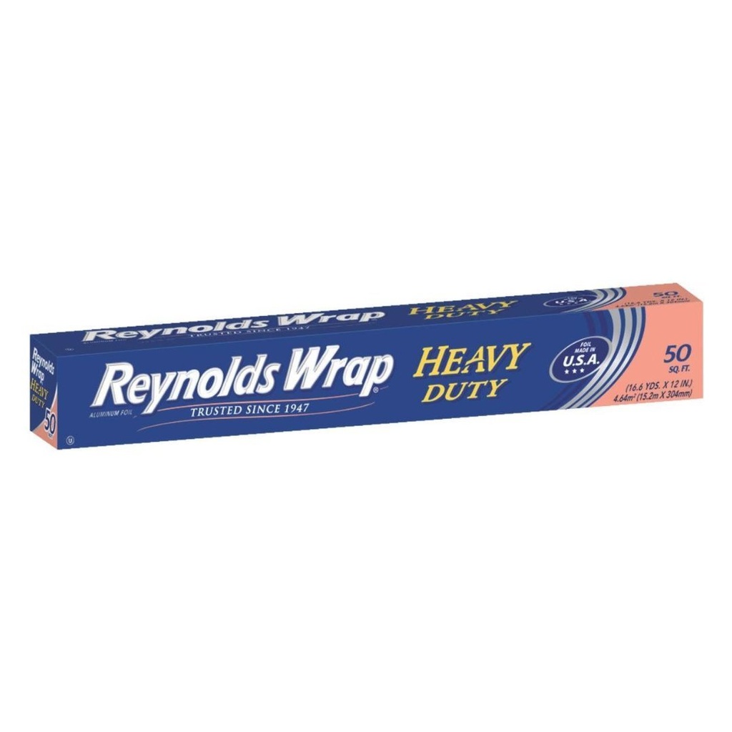 Papel Aluminio Reynolds Wrap Heavy Duty / 50 SQ FT 15.2m X 304mm
