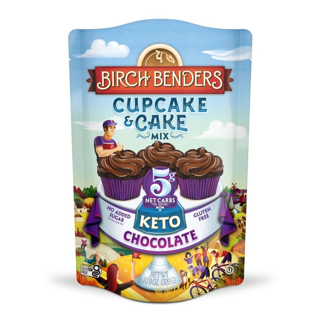 Mezcla De Cupcake y Torta Keto - Chocolate / Birch Benders / 310g