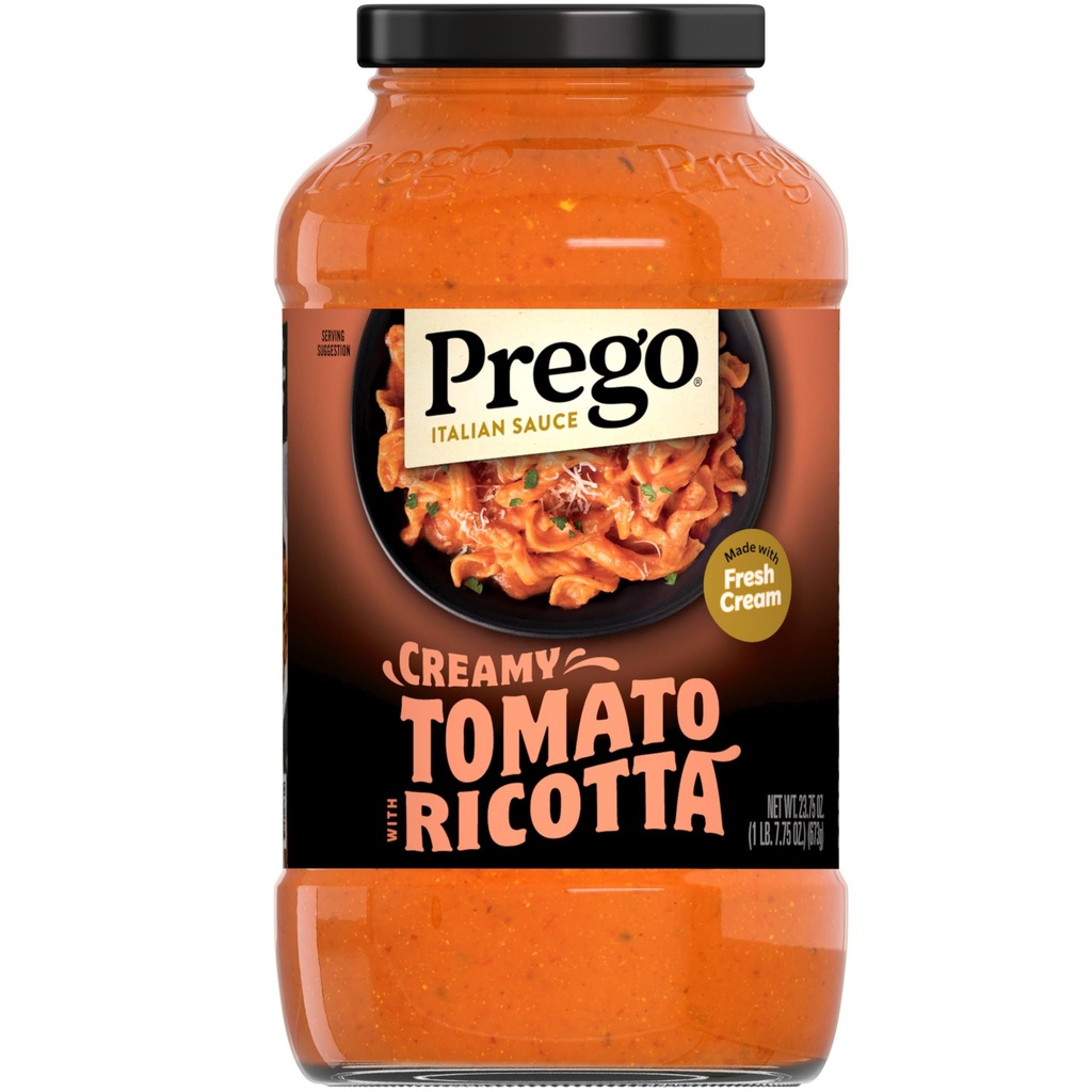 Prego Salsa Cremosa De Pasta De Tomate Con Queso Ricotta / 673Gr.