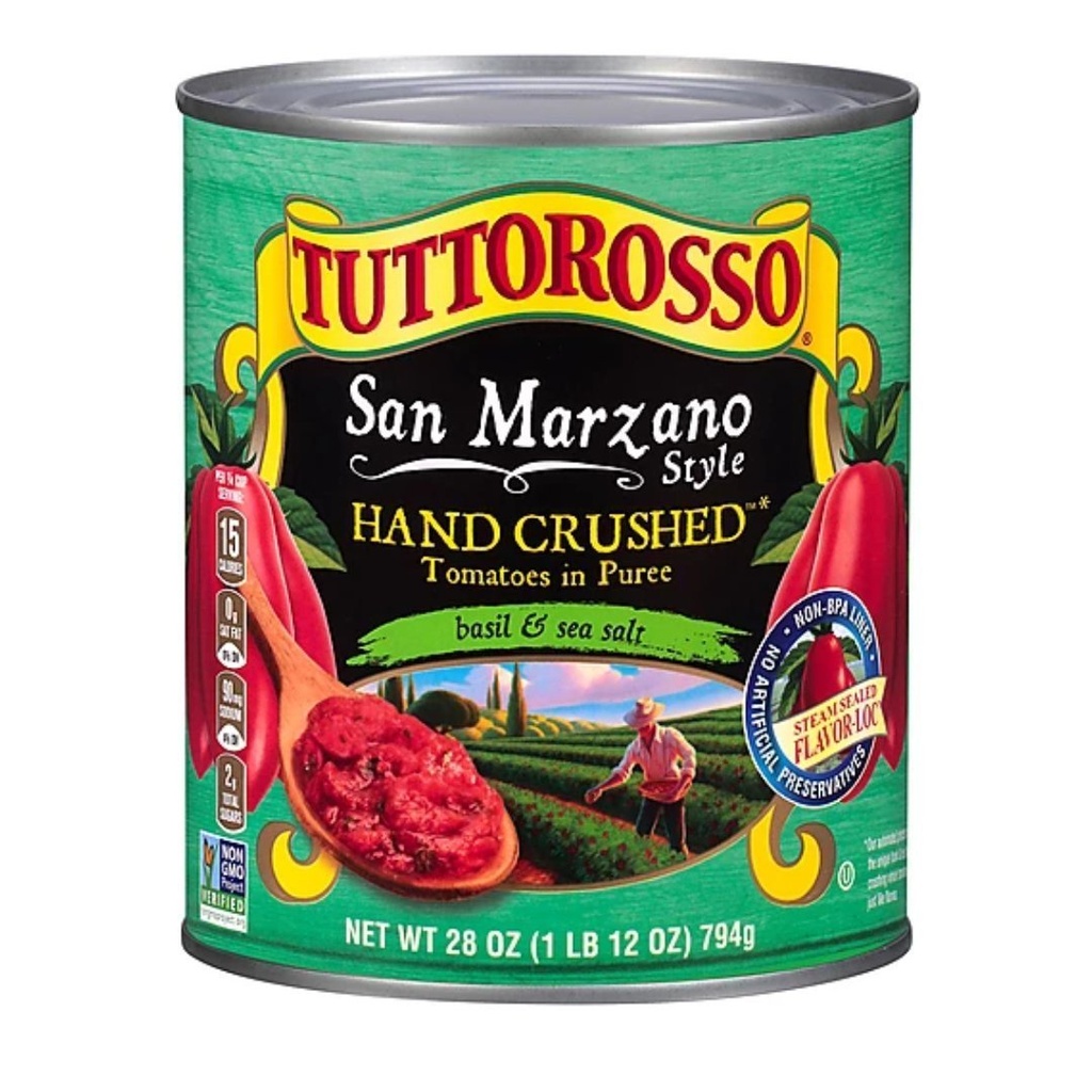 Puré De Tomate Con Albahaca Y Sal Al Estilo San Marzano, Tuttorosso / 794g