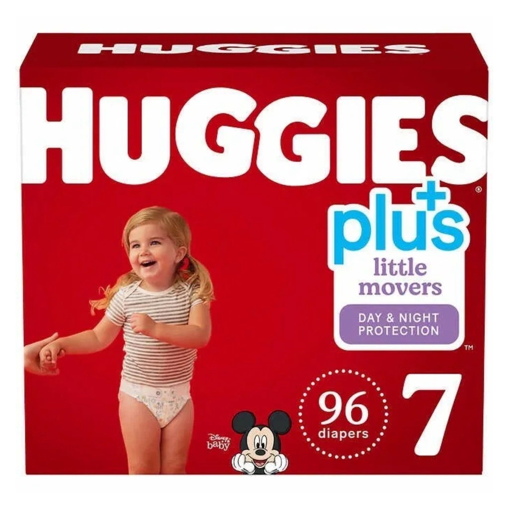 Pañales Huggies Little Movers Talla 7 Plus + / 96 Pack