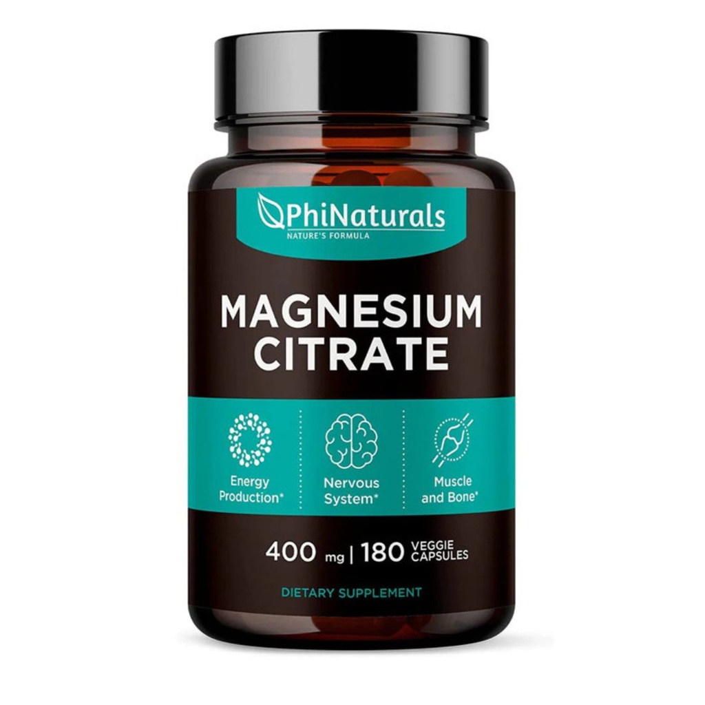 Citrato De Magnesio 400mg / PhiNaturals / 180 Capsulas
