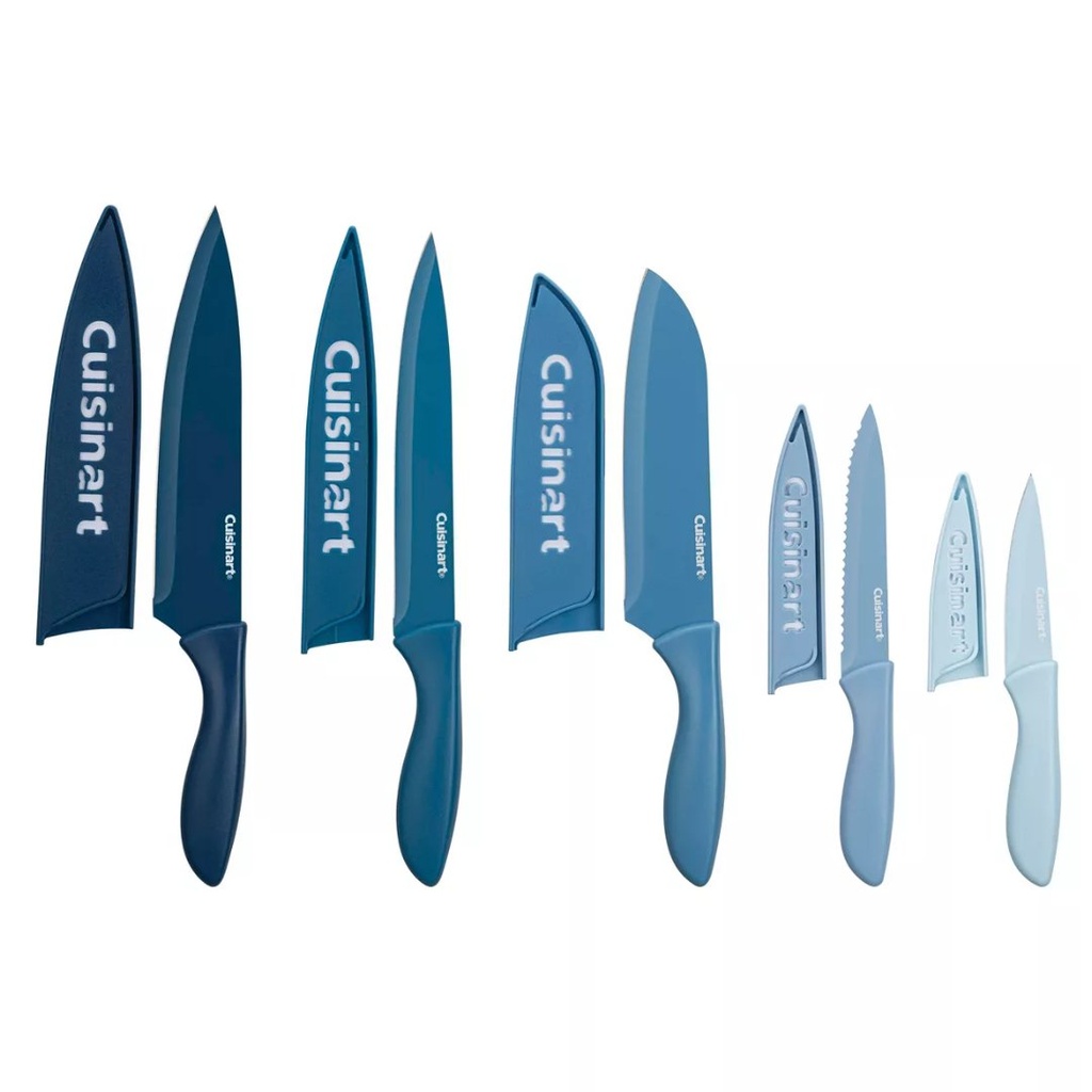 Cuchillos Cuisinart De Acero Inoxidable/Cerámica Con Protectores De Cuchillas / 10 Pcs Tonos Azules