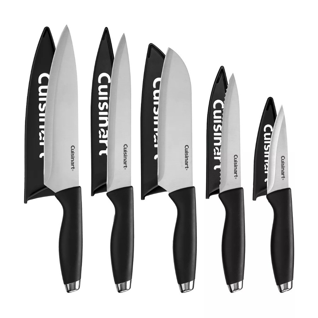 Cuchillos Cuisinart De Acero Inoxidable Con Protectores De Cuchillas / 10 Pcs Color Negro