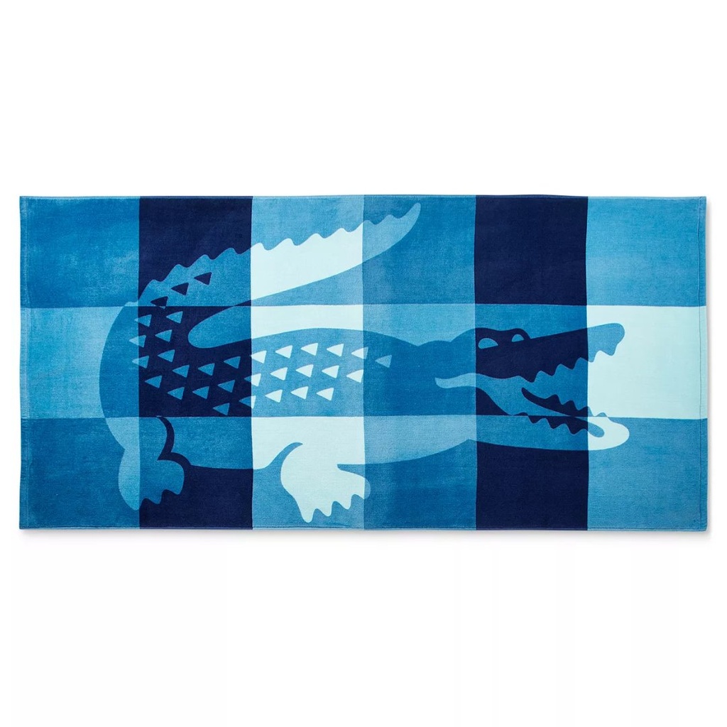 Toalla De Playa - Lacoste Azul Diseño De Cocodrilo / 91.44 cm x 1.83 mt