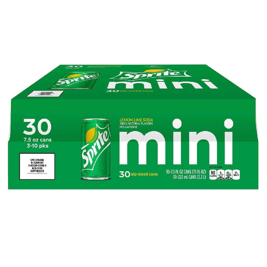 Refresco Sprite Mini Sabor Limon-Lima, 30 Pack / 222ml